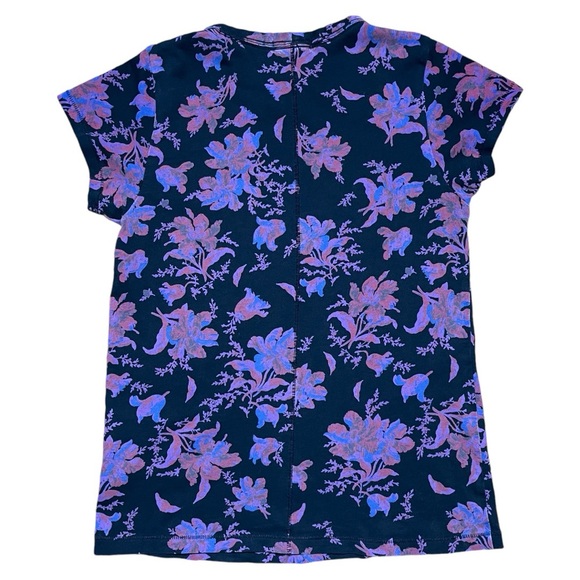 Rag & Bone All Over Floral Organic Cotton Fitted Short Sleeve Tee Sz S - Picture 2 of 10
